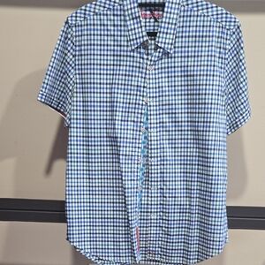 Robert Graham Blue and White Plaid Men's Shirt
